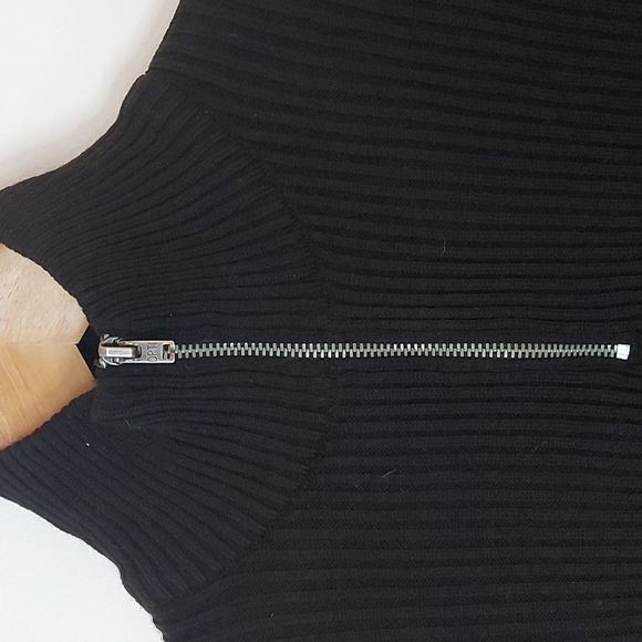 NWT Asos 1/4 Zip Ribbed Knit Long Sleeve Mockneck Tunic Length Sweater Size XS - Picture 4 of 5